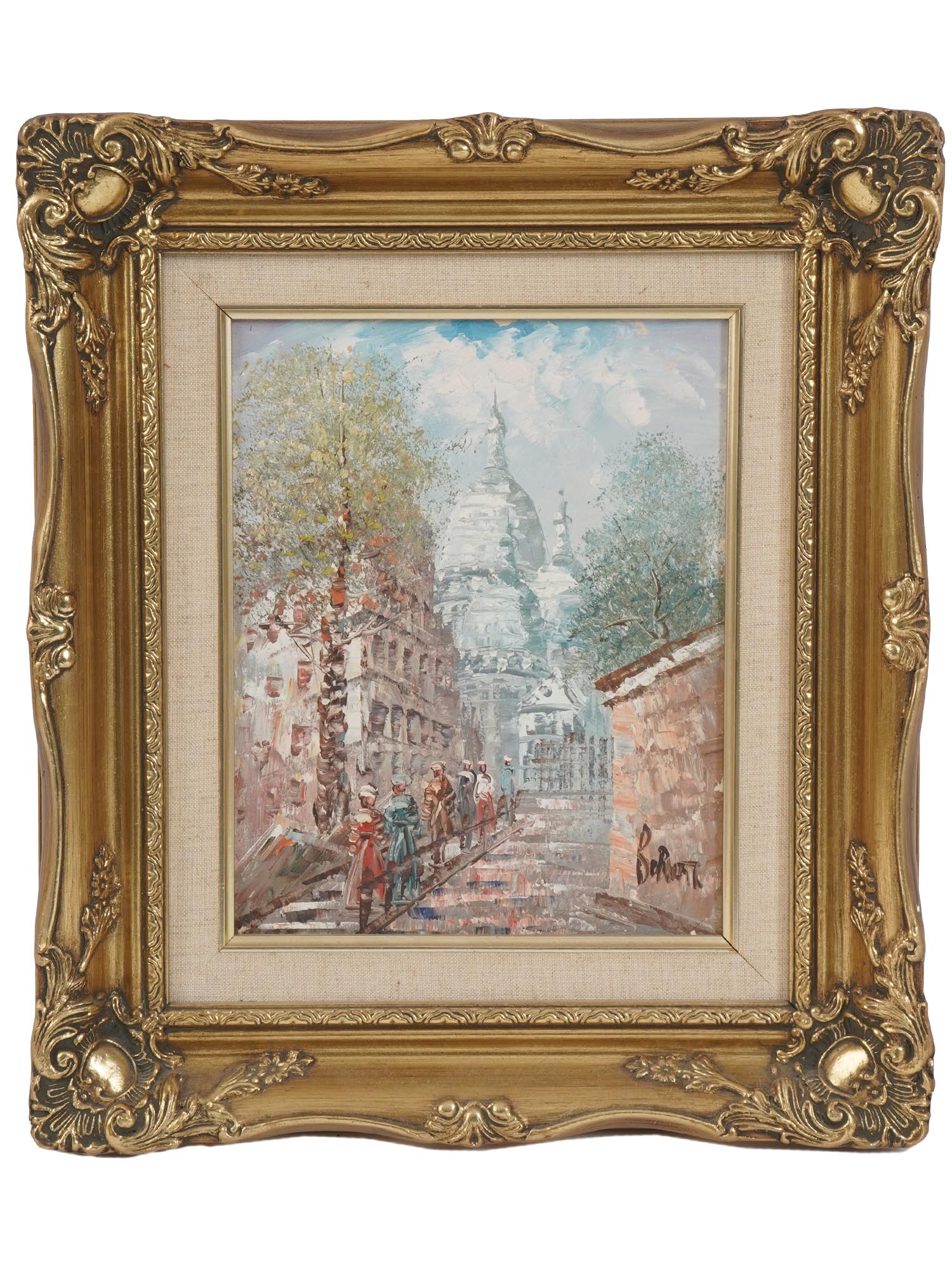 VINTAGE FRENCH SACRE COEUR PARIS PAINTING PIC-